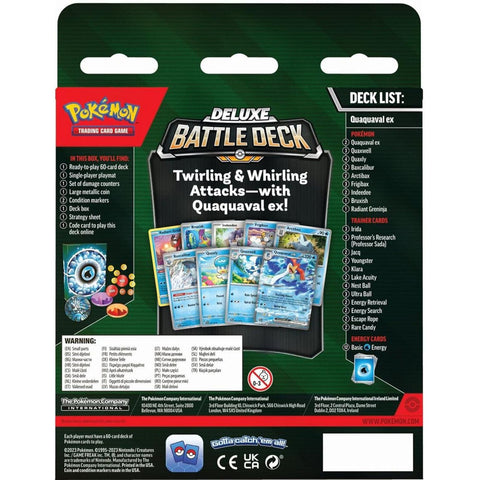 Pokémon Quaquaval ex Deluxe Battle Deck kortų kaladė vaikams