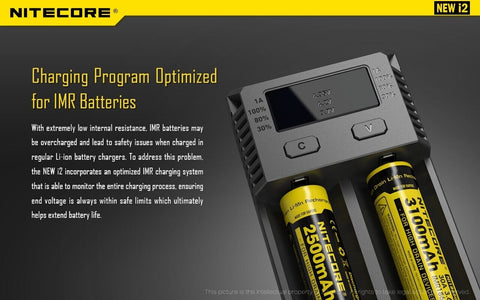 Nitecore New I2 Intellicharger universalus 2 lizdų baterijų įkroviklis