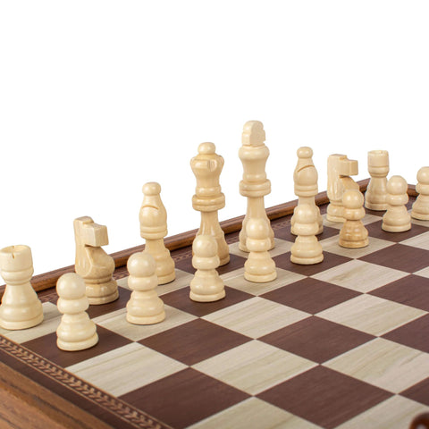 4in1 medinis žaidimų rinkinys M: šachmatai, nardai, ludo, gyvatės