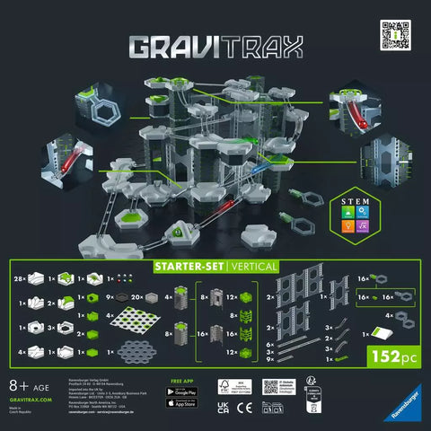 Ravensburger GraviTrax PRO startinis rinkinys „Vertical“, 152 det., nuo 8 m.