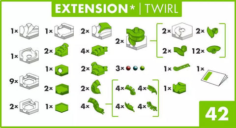 Ravensburger GraviTrax priedų rinkinys „Twirl“, 42 det., nuo 8 m.