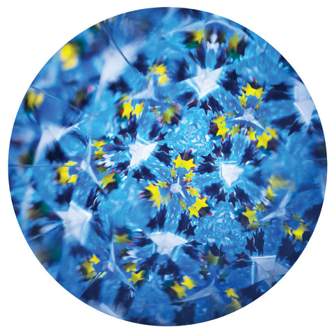 Svoora mini kaleidoskopas su skysčiu ir blizgučiais, mėlyni raštai vaikams, 10 cm