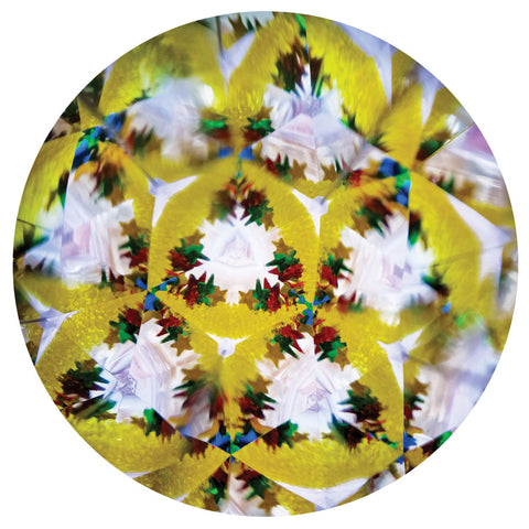 Svoora mini kaleidoskopas su skysčiu, blizgučiais – geltoni raštai vaikams