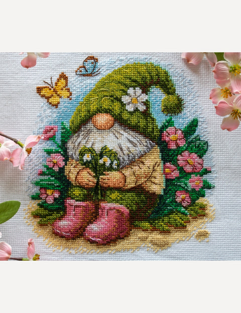 Siuvinėjimo kryželiu rinkinys Aine „Žydintis nykštukas“, 20x20 cm