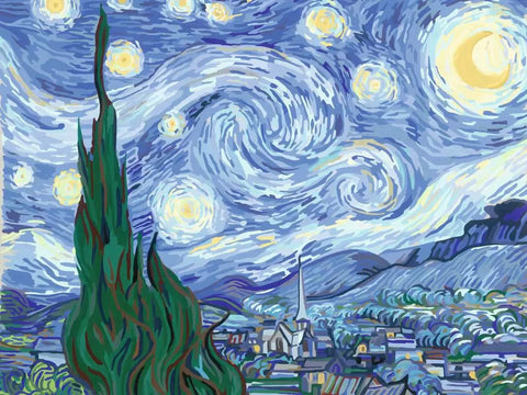 Ravensburger tapyba pagal skaičius „Vincent van Gogh: Žvaigždėta naktis“, 40×30 cm