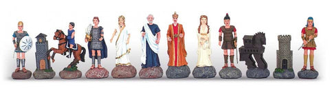Alavinės šachmatų figūros TROJOS MŪŠIS. Aukštis: 7,5cm., diametras: 2,5cm.