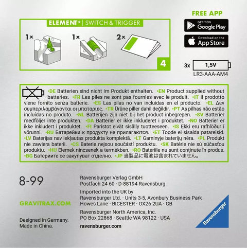 Ravensburger GraviTrax POWER elementas „Switch & Trigger“, nuo 8 m.