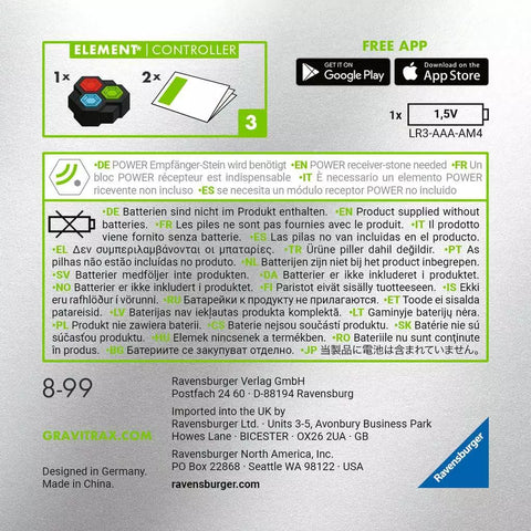 Ravensburger GraviTrax POWER pultas „Controller“, nuo 8 m.