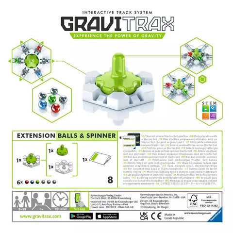 Ravensburger GraviTrax priedas „Balls & Spinner“, 8 det., nuo 8 m.