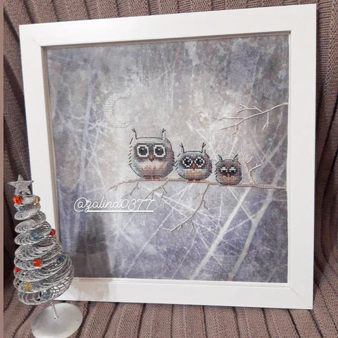 Siuvinėjimo kryželiu rinkinys „Nakties sargyba“, 20x20 cm, 12 spalvų