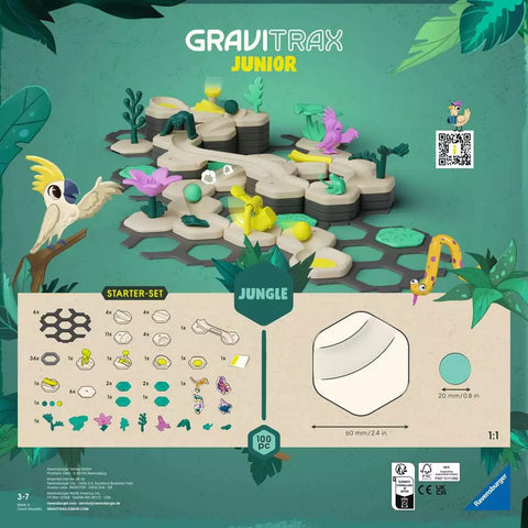 Ravensburger GraviTrax Junior startinis rinkinys „Jungle“, 100 det., 3–7 m.
