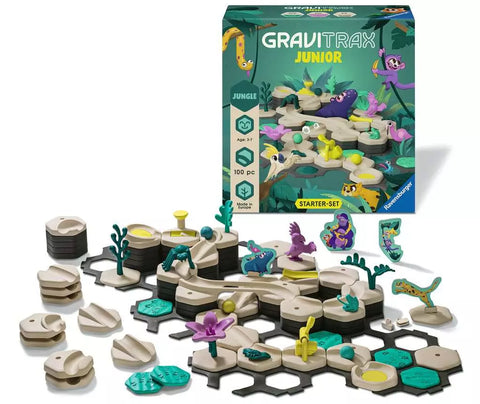 Ravensburger GraviTrax Junior startinis rinkinys „Jungle“, 100 det., 3–7 m.