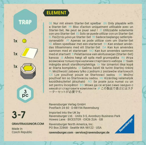 Ravensburger GraviTrax Junior elementas „Trap“, 3 det., 3–7 m.