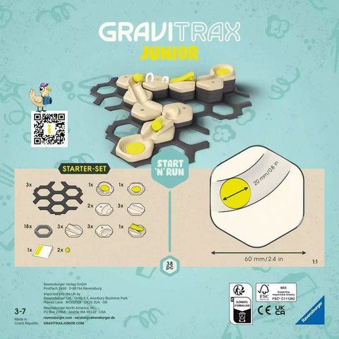 Ravensburger GraviTrax Junior startinis rinkinys „Start'n'Run“, 38 det., 3–7 m.