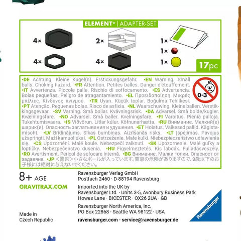 Ravensburger GraviTrax Junior adapterių rinkinys, 17 det., nuo 8 m.