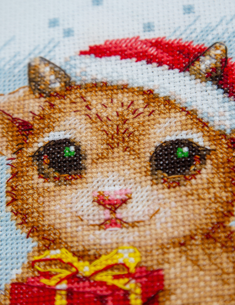 Siuvinėjimo kryželiu rinkinys „Christmas Joy“ – Kalėdų gyvūnėliai, 30 x 21 cm