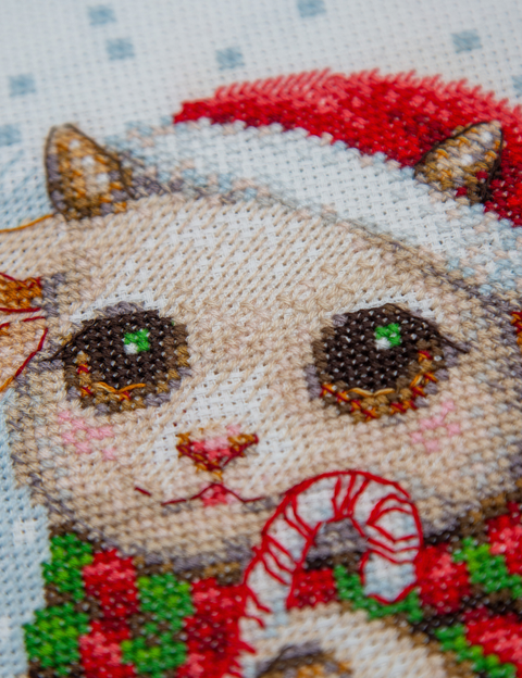 Siuvinėjimo kryželiu rinkinys „Christmas Joy“ – Kalėdų gyvūnėliai, 30 x 21 cm