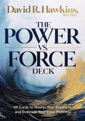 Kortų kaladė The Power vs. Force (David R. Hawkins), mėlynas ir auksinis priekinis viršelis, 44 kortos, skirtos emocijų valdymui