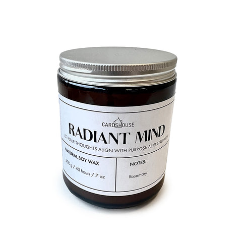 Aromaterapinė sojų žvakė Radiant Mind – rozmarinas, 40 val. veganiška