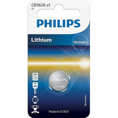 Philips CR1620 ličio mygtukinė baterija 3V, 1 vnt.
