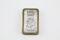 Angel Tarot kortų dėžutė, kišeninė metalinė auksinė versija su angelo iliustracija ant priekio ir "Pocket Edition" užrašu