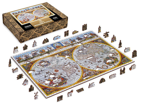 Medinė dėlionė „Nova Terrarum“ žemėlapis, 1010 detalių, 12+
