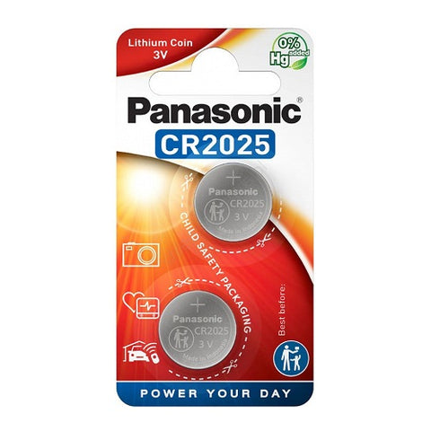 Panasonic CR2025 3V ličio baterijos laikrodžiams, pulteliams 2 vnt