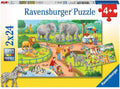 2X24 Puzzles: A Day in The Zoo - RAVENSBURGER dėlionėHOBI.LT 🇱🇹