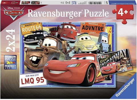 2X24 Puzzles: Pixar Cars - RAVENSBURGER dėlionėHOBI.LT 🇱🇹