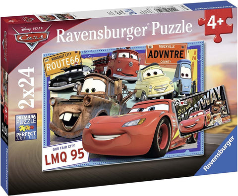 2X24 Puzzles: Pixar Cars - RAVENSBURGER dėlionėHOBI.LT 🇱🇹