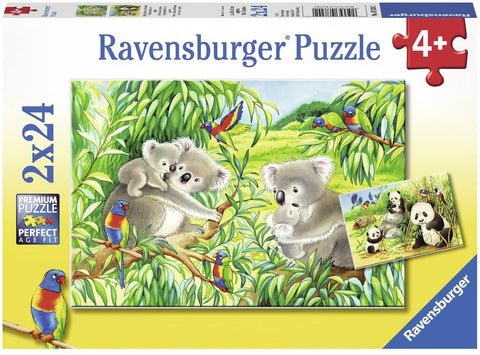 2X24 Puzzles: Sweet Koalas and Pandas - RAVENSBURGER dėlionėHOBI.LT 🇱🇹