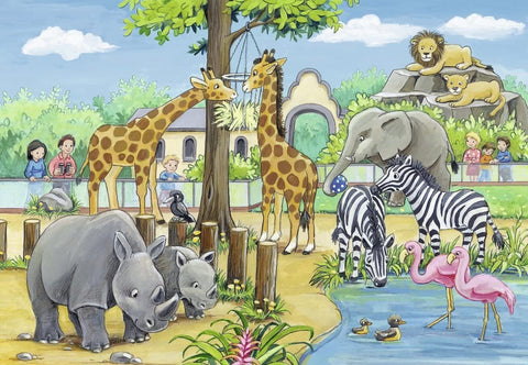 2X24 Puzzles: Welcome to The Zoo - RAVENSBURGER dėlionėHOBI.LT 🇱🇹