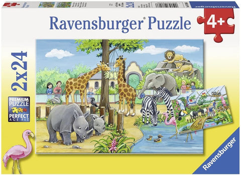 2X24 Puzzles: Welcome to The Zoo - RAVENSBURGER dėlionėHOBI.LT 🇱🇹