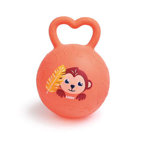 LUDI minkštas kamuoliukas barškutis „Džiunglės“ kūdikiams nuo 3 mėn.