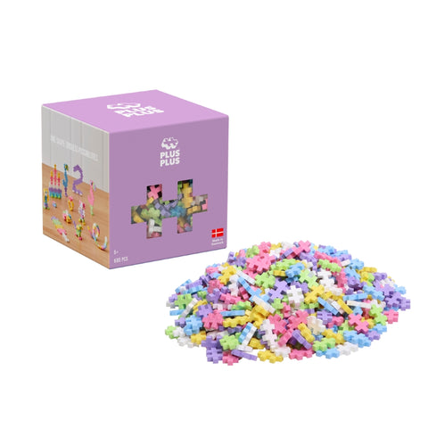 Plus-Plus Mini konstruktorius pastelinių spalvų – 600 detalių, 20 mm, 5–12 m.