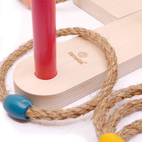 Svoora medinis lauko žiedų mėtymo žaidimas vaikams ir šeimai, 6 žiedai