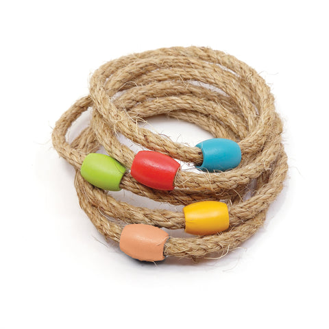 Svoora medinis lauko žiedų mėtymo žaidimas vaikams ir šeimai, 6 žiedai