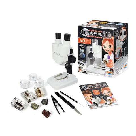 3D stereo mikroskopas vaikams 8+ su LED apšvietimu, x20 didinimas