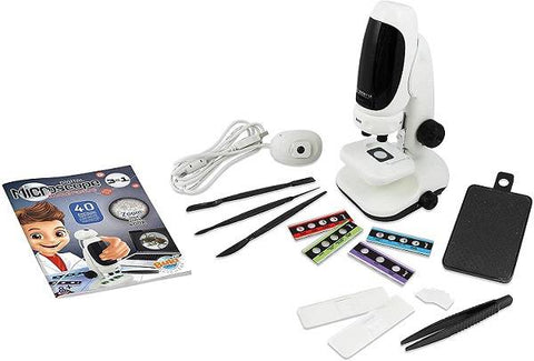 3in1 mikroskopas vaikams 8+ iki 400x su USB kamera ir LED apšvietimu