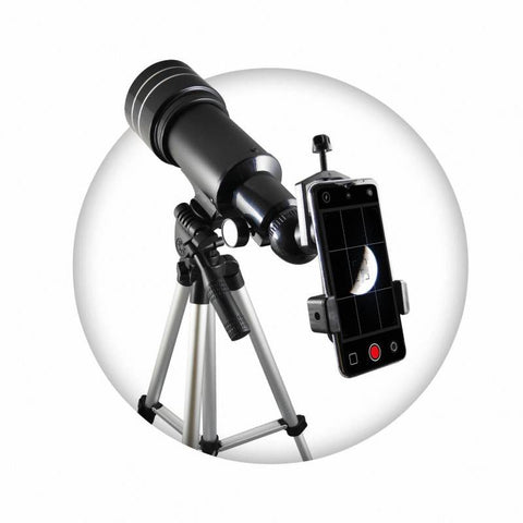 Vaikiškas Mėnulio teleskopas 70 mm su filtru ir telefono adapteriu, 90x