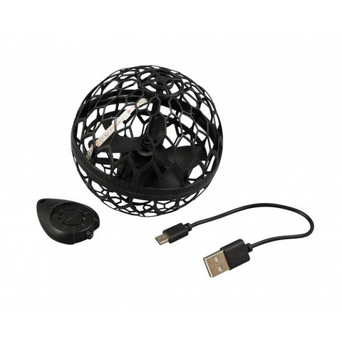 Šviečiantis skraidantis LED kamuolys vaikams – valdomas ranka, įkraunamas USB