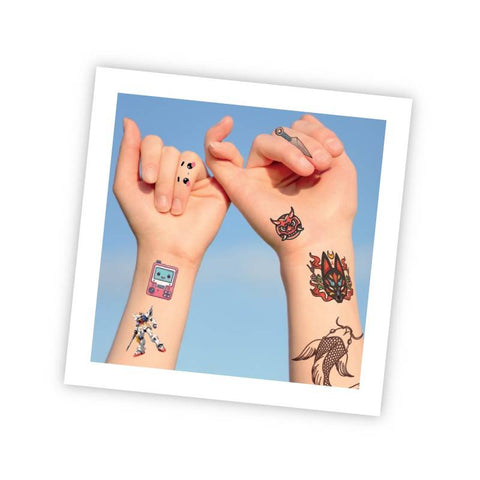 75 vnt. laikinos Manga Kawaii tatuiruotės mergaitėms 8+ metų