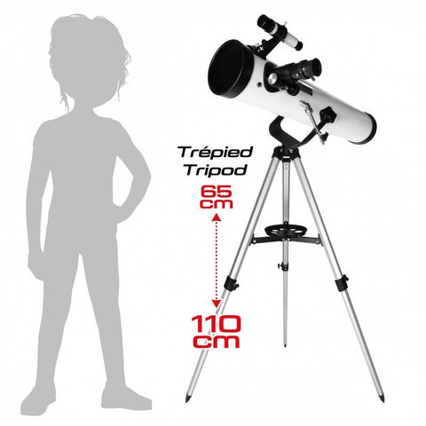 Reflektorinis teleskopas vaikams 76/700 mm su trikoju ir 50 užduočių