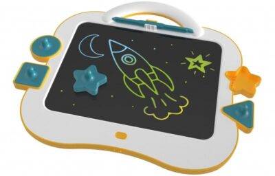 Daugiaspalvė LCD piešimo planšetė vaikams 35x30 cm su trynimo mygtuku