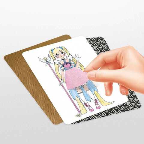 Manga mados eskizų knygelė vaikams 8+ su pieštukais ir lipdukais