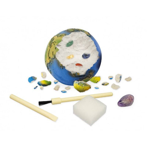Žemės planetos kasinėjimo rinkinys vaikams 8+ su 6 tikrais akmenimis