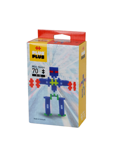 Plus-Plus Mini Robotai konstruktorius, 70 det., neoninės, 5–12 m.