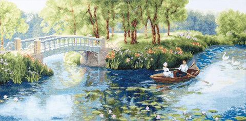 Siuvinėjimo kryželiu rinkinys „Poilsis vasaros parke“, 53×26 cm, Aida 14