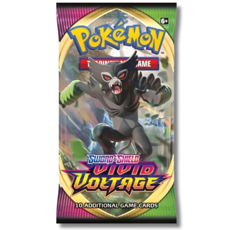 Pokémon TCG Sword & Shield Vivid Voltage papildymo pakelis, 10 kortų, anglų k.