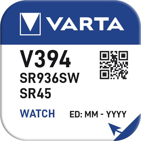 Varta 394 SR936SW sidabro oksido laikrodžio baterijos 10 vnt.